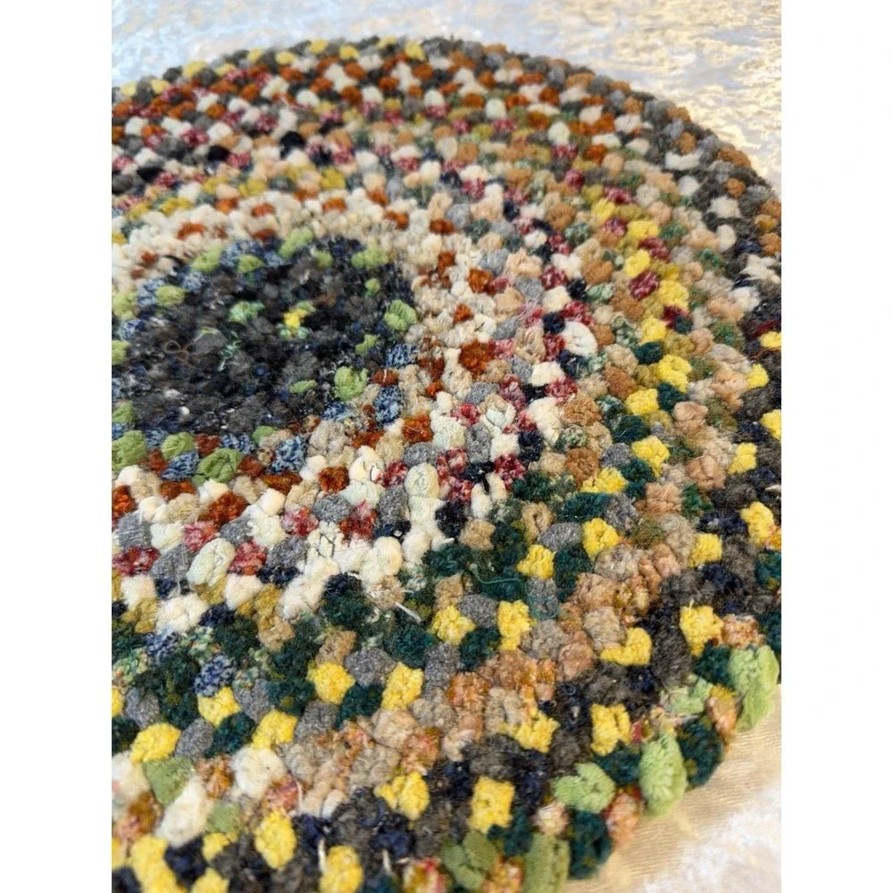 Vintage Handmade Braided Rag Rug 13